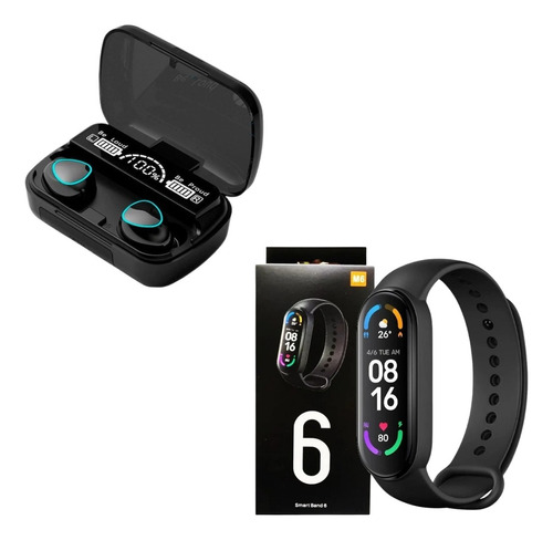 Combo Reloj Smartband M6 + Auricular Inalambrico M10