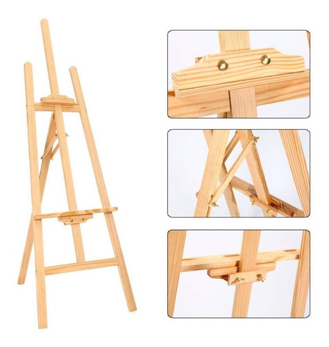 Atril Pintura Lienzos Caballete Atril Madera Ajustable 90cm