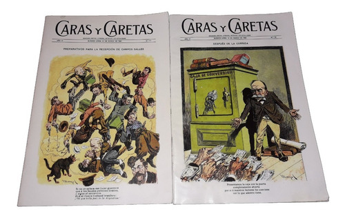 Caras Y Caretas / 2 Ejemplares - Reproducciones Año 1900