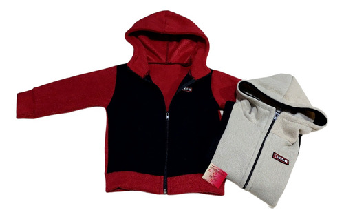 Campera Polar Nene Combinada Con Capucha