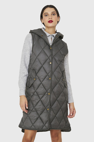 Parka Sin Mangas Quilt Gris Nicopoly