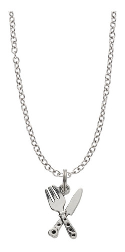 Collar Tenedor Cuchillo Dije Chef Cocinera Cadena Acero Moda