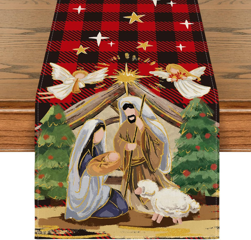 Camino De Mesa De Navidad De Pastor Kogiya, Diseño De Búfalo