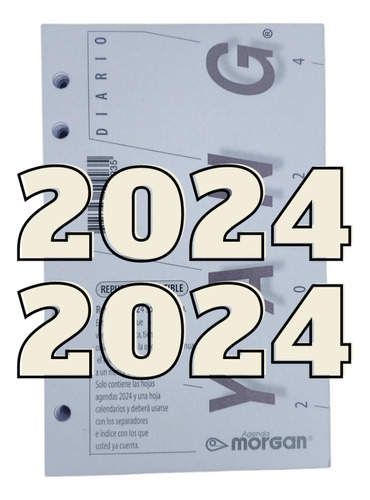Repuesto Agenda Morgan 2020 Yang Diario Solo Dias 
