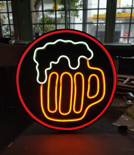 Cartel Chop De Cerveza En Neón Led Logos Figuras Leyendas