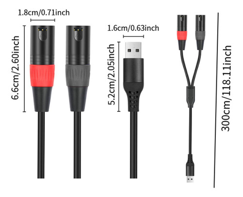 Usb A 2 Xlr Cabo Masculino Usb A Para Dobrar Xlr Cabo 3m