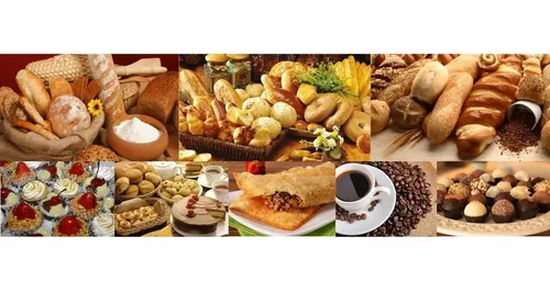 Adesivo Painel Papel Parede Cafe Salgado Pao Padaria 3x1m Marrom