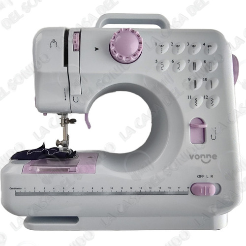 Maquina De Coser 12 Puntadas Costuras Electrica Pilas Cuota Color Blanco