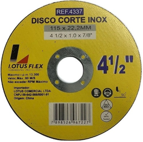 50 Disco Corte Inox Ferro 4 Polegadas Alta Performance Cor Amarelo