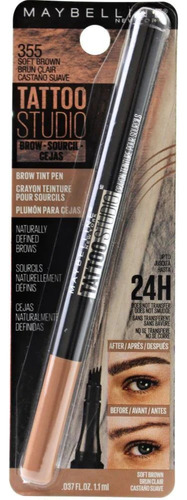 Delineador De Cejas Maybelline Tattoo Studio Brow Tint Pen Color 355 Soft Brown