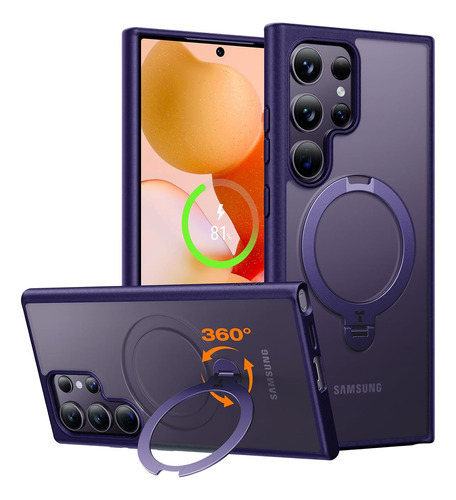 Funda Torras, Para Samsung Galaxy S24 Ultra Con Ring Púrpura