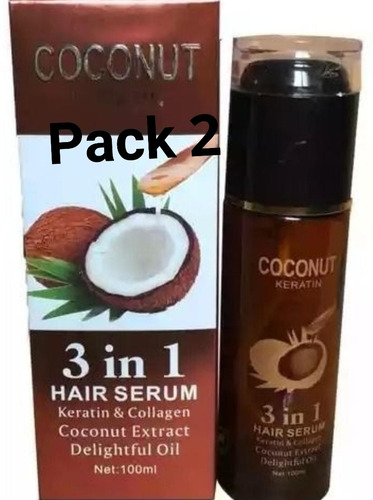 Pack 2 Aceite De Coco Con Keratina Reparación Cabello Maltra