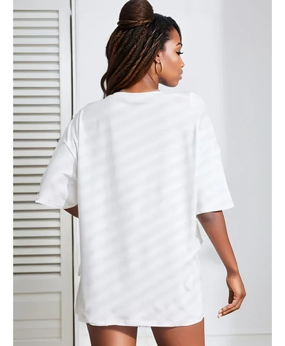 Camiseta De Mujer De Algodón Con Estampado De Corazones