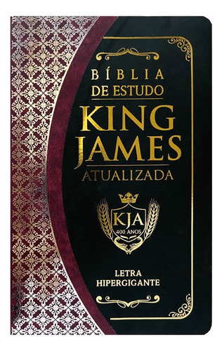 Bíblia De Estudo King James Atualizada | Letra Hipergigante | Capa Pu | Preto E Vinho, De King James Atualizada. Editorial Cpp, Tapa Mole En Português
