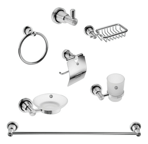 Kit De Accesorios Para Baño En Aluminio 7 Piezas