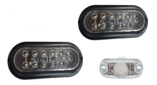 Par Lanterna Led Carretinha Reboque 12v S/ré Cr + Luz De Pla