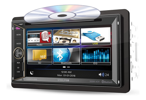 Autoestereo Pantalla 2din Bluetooth Dvd Steelpro Carbon-686b