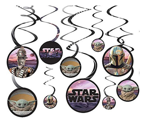 Decoraciones De Yoda Swirl De Star Wars Con Recortes, 12 Uni