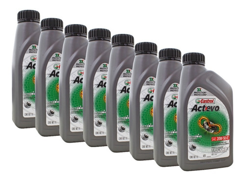 Kit Aceite Multigrado Moto 4 Tiempos 20w50 Castrol 946ml