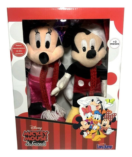 Imagem 2 de 6 de Pelúcias Mickey E Minnie Natal Originais Long Jump Disney