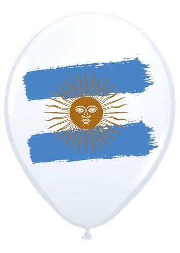 Globos Impresos De 12  Motivo Bandera De Argentina  X 25