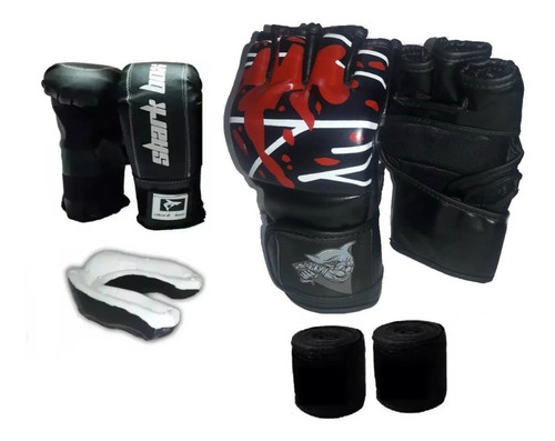 Oferta,kit Boxeo-kick Boxing, Guantes+guantines+bucal+vendas