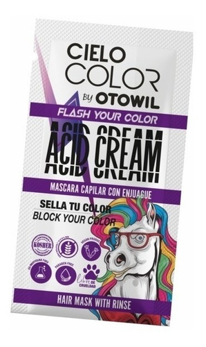 Imagen 2 de 10 de Mascara Capilar Con Enjuague Crema Acida Otowil Caja X12uni.