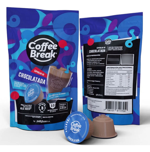 Capsulas De Cafe Chocolate Coffee Break Comp Dolce Gusto X20