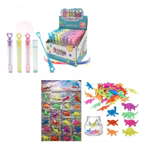 Pack Piñata 48 Mini Burbujas + 20 Dinosaurios Crecen En Agua