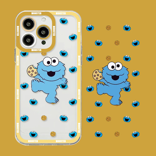 Funda De Teléfono Cartoon Cookie Monster Para iPhone 15, 14,