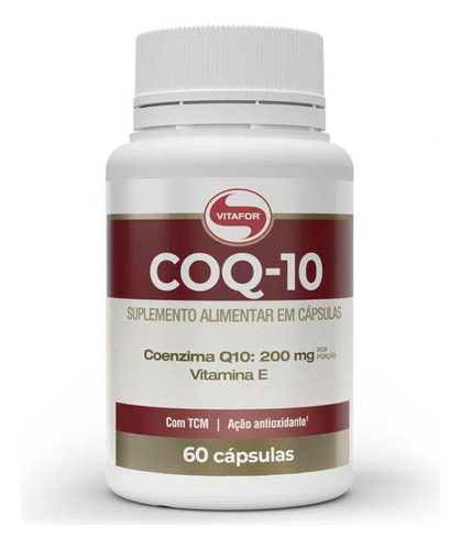 Suplemento Em Cápsula Vitafor Coenzima Q10 Coq-10 200mg Por Porção 60 Cápsulas Sem Sabor