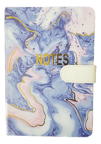 Libreta Notes Marmolado Azulado 19x13cm De Bolsillo