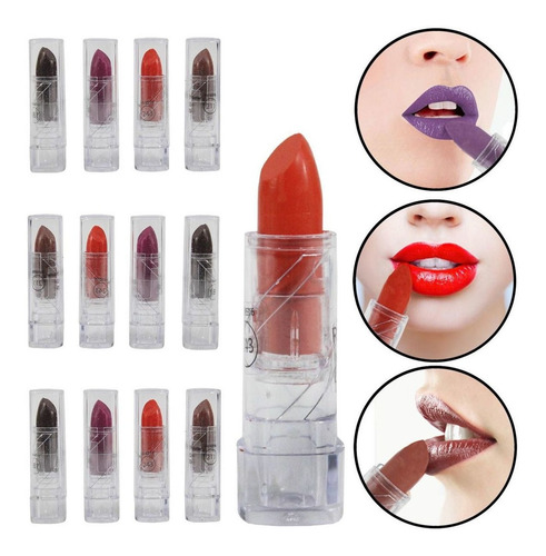 Imagem 1 de 1 de Kit 12 Mini Batons Ruby Rose