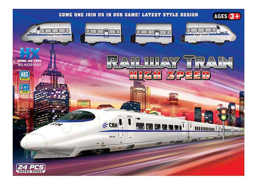 Happy Train Tren Electrico Con Pista Accesorios 27 Piezas Ck Color Blanco