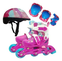 Comprar Rollers Patines 2 En 1 Niña Extensible Protecciones Y Casco