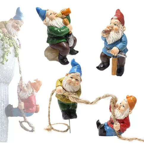 Accesorios De Jardín De Hadas Con Miniestatuas De Gnomos