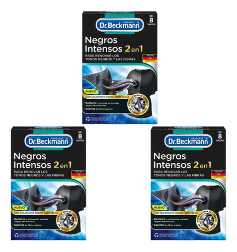 Toallitas Negros Intensos 8 Un Dr. Beckmann X 3 Unds