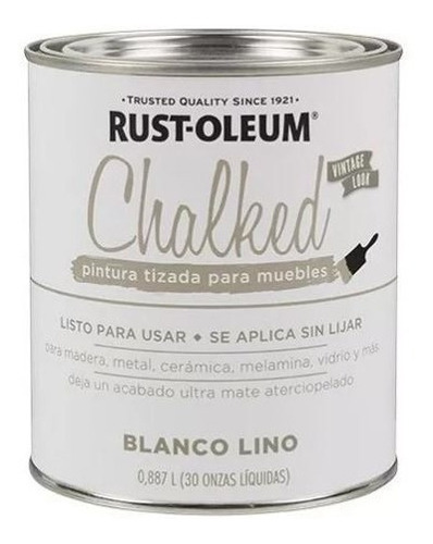 Pintura Brochable Rust Oleum Tizado Blanco Lino 0,887 L 