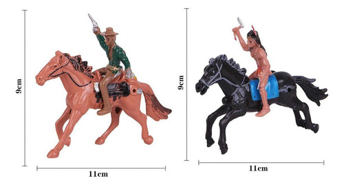 Juego De 8 Juguetes De Vaquero De Caballos Para Decoración