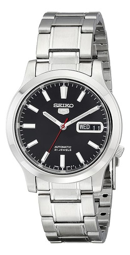 Reloj Seiko 5 Snk795 37mm Automático Negro Acero Inoxidable 