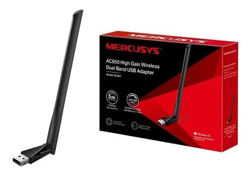 Receptor Wifi Usb Mercusys Ac650 Dual Band Mu6h 