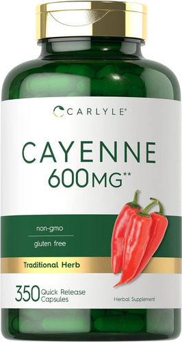 Carlyle Cayenne 600mg 350 Capsulas Aumenta Metabolismo