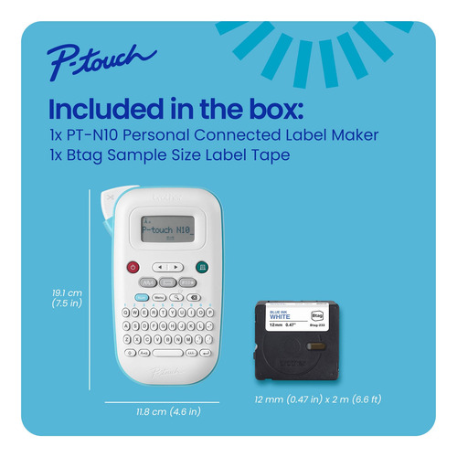 Label Maker Brother P-touch Pt-n10 Con Cintas De Etiquetas B