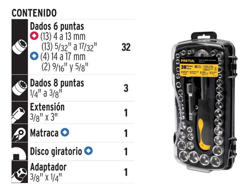 Juego De Dados 39 Pz Pretul 23969