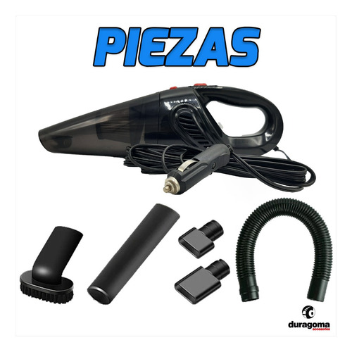 Imagen 3 de 7 de Aspiradora De Mano 12 Volt Auto Filtro Hepa Cable Accesorios