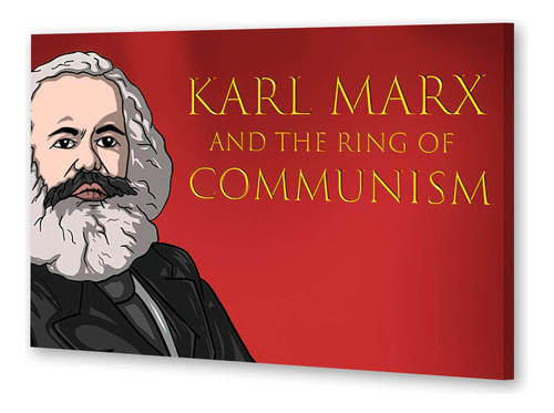 Cuadro 30x45cm Marx Mirando Al Horizonte Comunismo P4