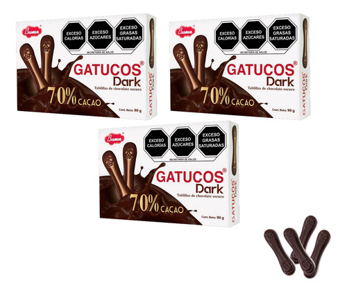 Chocolate Oscuro Lenguas De Gato Bremen Dark 70% Cacao 3pack