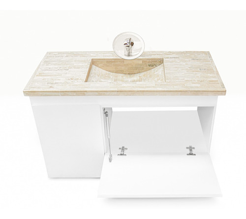 Vanitory Colgante 1mt Bacha Travertino Cascada Envio Gratis