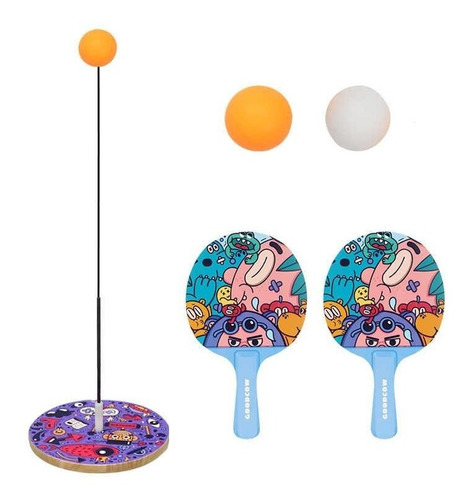 Set De Entrenamiento Ping Pong Con Base Madera  / Matekid´s