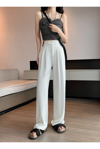 Pantalon De Vestir Mujer De Talle Alto Y Suelto